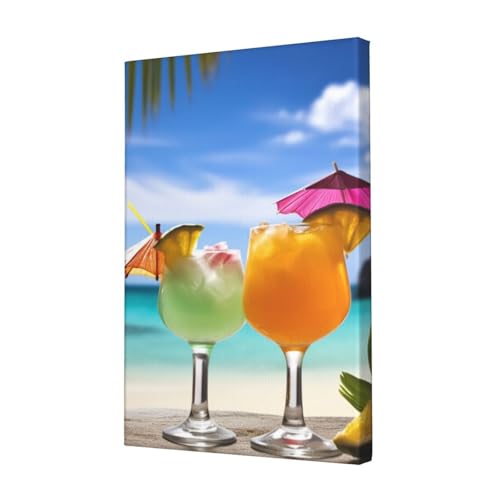 LHBWCVN Leinwand-Kunst, tropischer Strand, Getränke, Poster, Wohnzimmerdekoration, Gemälde, dekorativer Wandbehang, Bilddruck, modernes Schlafzimmer, Malerei, Poster, Raumästhetik, 30,5 x 45,7 cm von LHBWCVN