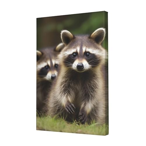 LHBWCVN Leinwand-Wandkunst, niedliches Waschbär-Poster, Wohnzimmer-Dekoration, Gemälde, dekorativer Wandbehang, Bilddruck, modernes Schlafzimmer, Malerei, Poster, Raumästhetik, 30,5 x 45,7 cm von LHBWCVN