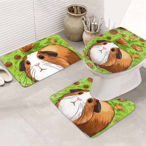 Smiling Badezimmerteppich-Set, U-förmige WC-Bodenmatte + rutschfeste Mikrofaser-Badematten + WC-Deckelbezug, weich, saugfähig, Badteppich, Teppich für Heimdekoration Smiling Badezimmerteppich-Set, U-förmige WC-Bodenmatte + rutschfeste Mikrofaser-Badematten + WC-Deckelbezug, weich, saugfähig, Badteppich, Teppich für Heimdekoration von LHBWCVN