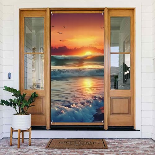 Türabdeckung für Sonnenuntergang, Meer, Dekoration, Willkommens-Türbanner Hintergrund, saisonaler Frühling, Sommer, Veranda, Banner, Schild, Foto-Hintergrund für drinnen und draußen, Party-Dekoration Türabdeckung für Sonnenuntergang, Meer, Dekoration, Willkommens-Türbanner Hintergrund, saisonaler Frühling, Sommer, Veranda, Banner, Schild, Foto-Hintergrund für drinnen und draußen, Party-Dekoration von LHBWCVN