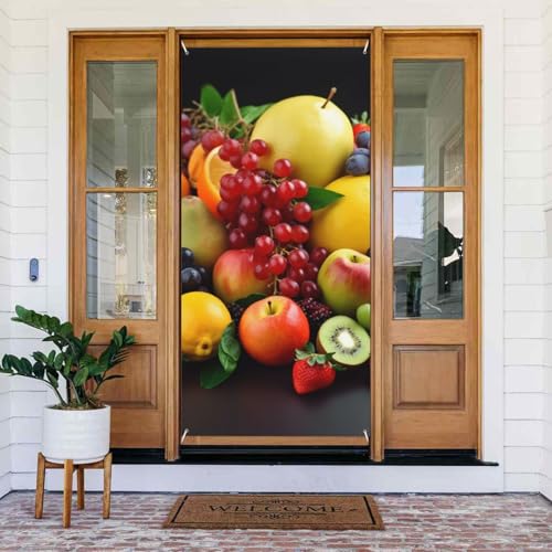 Türabdeckung mit frischen Früchten, Willkommens-Türbanner Hintergrund, saisonaler Frühling, Sommer, Veranda, Banner, Schild, Fotohintergrund für Innen- und Außenbereich, Party-Dekoration, 180 x 80 cm Türabdeckung mit frischen Früchten, Willkommens-Türbanner Hintergrund, saisonaler Frühling, Sommer, Veranda, Banner, Schild, Fotohintergrund für Innen- und Außenbereich, Party-Dekoration, 180 x 80 cm von LHBWCVN