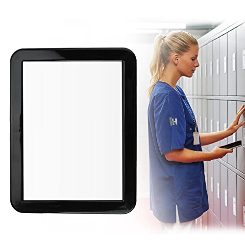 5x7 Zoll Magnetischer Schließfachspiegel, Magnetische Schminkspiegel für Büroschrank, Schulschließfach, Turnhallenschließfach, Kühlschrank, Badezimmer, Werkzeugkasten (Black) von LHCDQSKCW