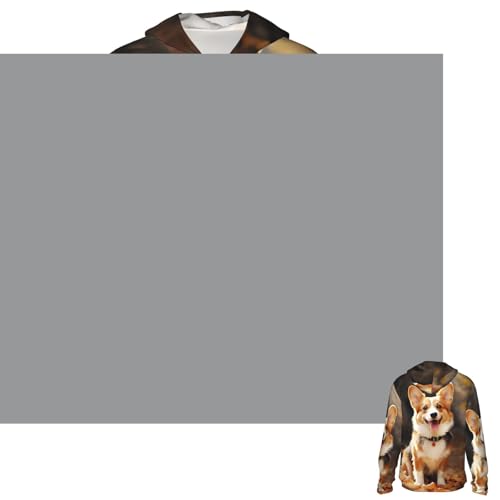 Corgi Hunde-Sonnenschutz-Kapuzenjacke mit durchgehendem Reißverschluss, langärmelig, Angelhemden mit Taschen, Sonnenhemden, Schwarz, Größe XXXL von LHCVSFGW