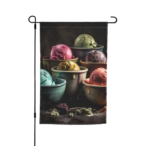 Gartenflagge, 30,5 x 45,7 cm, doppelseitig, wetterbeständig, vertikale Flaggen für Eiscreme im Freien, in verschiedenen Farben, Willkommensflagge, Frühlingsflagge für Rasen, Terrasse, Dekoration von LHCVSFGW