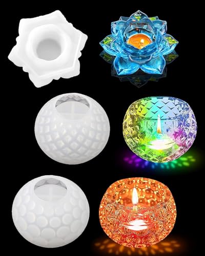 LHCY 3pcs Epoxidharzform Runder Kerzenhalter Silikonform Blumentopf Schmuck, DIY Kristall Epoxidharz Gießform Schmuck Aufbewahrungsbox, Kerze, Blumentopf LHCY 3pcs Epoxidharzform Runder Kerzenhalter Silikonform Blumentopf Schmuck, DIY Kristall Epoxidharz Gießform Schmuck Aufbewahrungsbox, Kerze, Blumentopf von LHCY