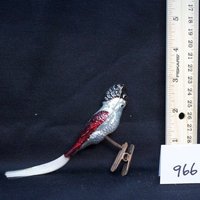Antikes Glas Handbemalte Papagei Vogel Weihnachtsverzierung [966 von LHDCollections
