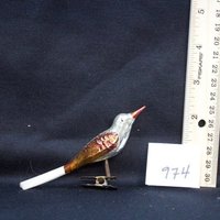 Antikes Glas Handbemalte Vogel Weihnachtsornament [974] von LHDCollections