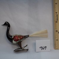 Antikes Glas Handbemalte Vogel Weihnachtsverzierung [969 von LHDCollections