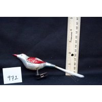 Antikes Glas Handbemalte Vogel-Weihnachtsverzierung [972] von LHDCollections