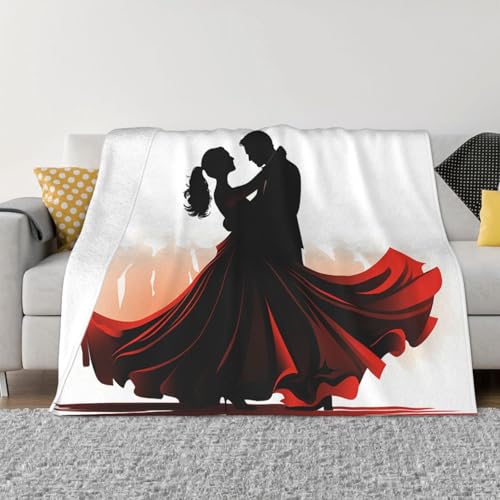 Ballsaal-Tanz-Überwurf, leicht, superweich, Flanell-Decken, gemütlich, warm, Mikrofleece-Decken, Heimdekoration für Couch, Sofa, Bett, Wohnzimmer, 203 x 152 cm von LHDGBNV