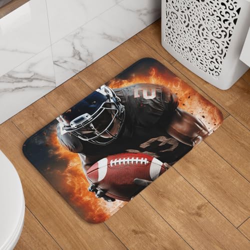 Coole American Football-Fußmatte, Willkommens-Fußmatte, rutschfest, saugfähig, weich, waschbar, Bodenmatte, moderner Teppich für stilvolle Küche, Schlafzimmer, Badezimmer, Dekoration, 40,6 x 61 cm Coole American Football-Fußmatte, Willkommens-Fußmatte, rutschfest, saugfähig, weich, waschbar, Bodenmatte, moderner Teppich für stilvolle Küche, Schlafzimmer, Badezimmer, Dekoration, 40,6 x 61 cm von LHDGBNV