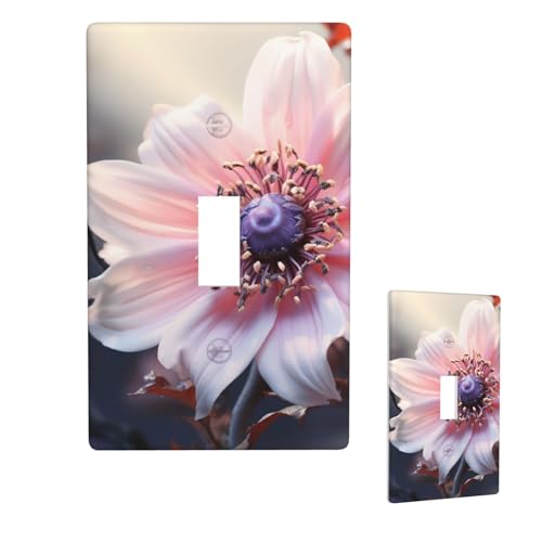 Dekorative Lichtschalter-Abdeckung, 1-Gang-Wandplatte, Blumenblüte, Einzel-Kipp-Wandplatte, elektrische Schalterplatte, Steckdosenblende für Zuhause, Schlafzimmer, Kunstdekoration, 11,4 x 7 cm von LHDGBNV