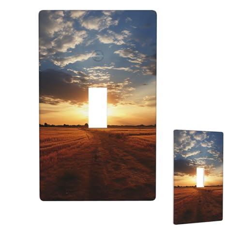 Dekorative Lichtschalter-Abdeckung, 1-Gang-Wandplatte, Sonnenaufgang, Einzel-Kipp-Wandplatte, elektrische Schalterplatte, Steckdosenblende für Zuhause, Schlafzimmer, Kunstdekoration, 11,4 x 7 cm von LHDGBNV