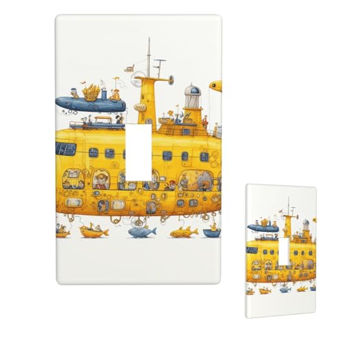 Dekorative Lichtschalter-Abdeckung, 1-Gang-Wandplatte, U-Boot-Einzel-Kipp-Wandplatte, elektrische Schalterplatte, Steckdosenblende für Zuhause, Schlafzimmer, Kunstdekoration, 11,4 x 7 cm von LHDGBNV
