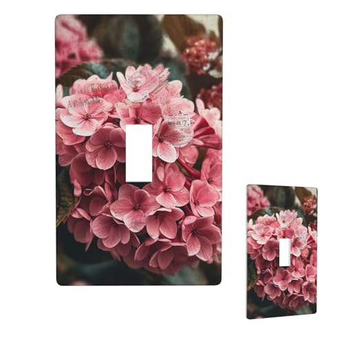 Dekorative Lichtschalter-Abdeckung, 1-Gang-Wandplatte, rosa Blumen, Einzel-Kipp-Wandplatte, elektrische Schalterplatte, Steckdosenblende für Zuhause, Schlafzimmer, Kunstdekoration, 11,4 x 7 cm von LHDGBNV