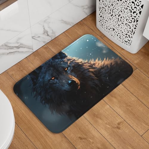 Fantasy Wolf Fußmatte Willkommens-Fußmatte, rutschfest, saugfähig, weich, waschbar, Bodenmatte, moderner Teppich für stilvolle Küche, Schlafzimmer, Badezimmer, Dekoration, 40,6 x 61 cm Fantasy Wolf Fußmatte Willkommens-Fußmatte, rutschfest, saugfähig, weich, waschbar, Bodenmatte, moderner Teppich für stilvolle Küche, Schlafzimmer, Badezimmer, Dekoration, 40,6 x 61 cm von LHDGBNV