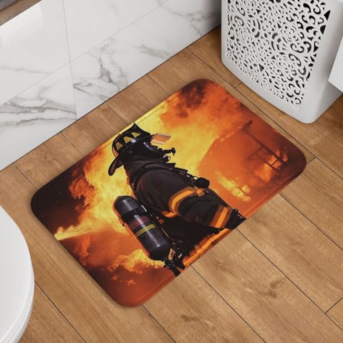 Fußmatte Feuerwehrmann Flamme Willkommen Fußmatte Rutschfest Saugfähig Badteppich Weich Waschbar Bodenmatte Moderner Teppich für Stilvolle Küche Schlafzimmer Badezimmer Dekor 40,6 x 61 cm Fußmatte Feuerwehrmann Flamme Willkommen Fußmatte Rutschfest Saugfähig Badteppich Weich Waschbar Bodenmatte Moderner Teppich für Stilvolle Küche Schlafzimmer Badezimmer Dekor 40,6 x 61 cm von LHDGBNV