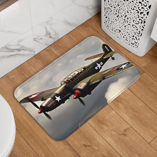 Fußmatte im Flugzeug-Design, rutschfest, saugfähig, weich, waschbar, Bodenmatte, moderner Teppich für stilvolle Küche, Schlafzimmer, Badezimmer, Dekoration, 40,6 x 61 cm Fußmatte im Flugzeug-Design, rutschfest, saugfähig, weich, waschbar, Bodenmatte, moderner Teppich für stilvolle Küche, Schlafzimmer, Badezimmer, Dekoration, 40,6 x 61 cm von LHDGBNV