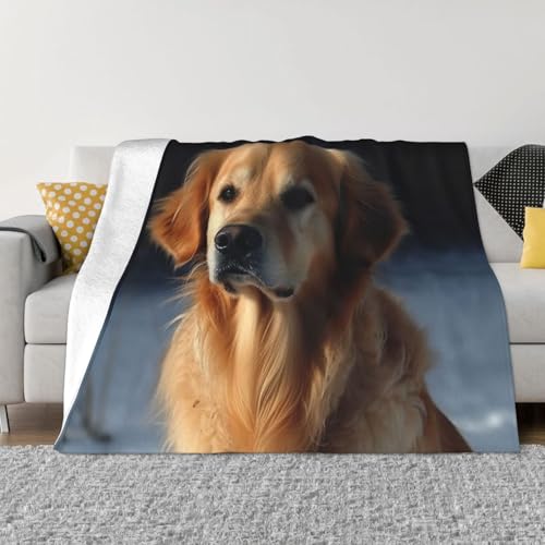 Golden Retriever Überwurfdecke, leicht, superweich, Flanell-Decken, gemütlich, warm, Mikrofleece-Decken, Heimdekoration für Couch, Sofa, Bett, Wohnzimmer, 203 x 152 cm Golden Retriever Überwurfdecke, leicht, superweich, Flanell-Decken, gemütlich, warm, Mikrofleece-Decken, Heimdekoration für Couch, Sofa, Bett, Wohnzimmer, 203 x 152 cm von LHDGBNV