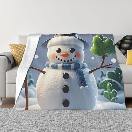 Happy Snowman Überwurfdecke, leicht, superweich, Flanelldecken, gemütlich, warm, Mikrofleece-Decken, Heimdekoration für Couch, Sofa, Bett, Wohnzimmer, 101,6 x 76,2 cm Happy Snowman Überwurfdecke, leicht, superweich, Flanelldecken, gemütlich, warm, Mikrofleece-Decken, Heimdekoration für Couch, Sofa, Bett, Wohnzimmer, 101,6 x 76,2 cm von LHDGBNV