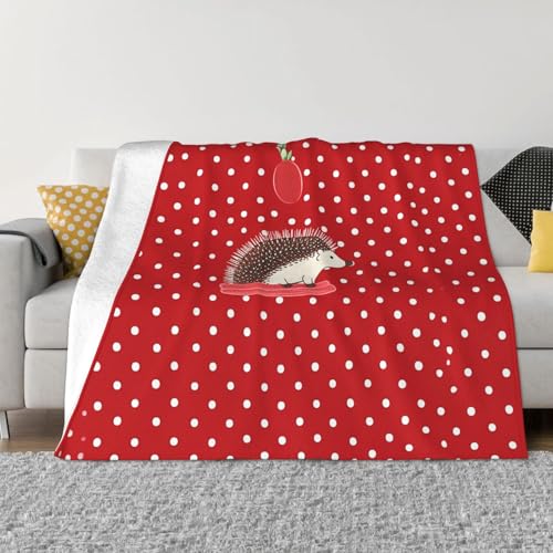 Igel-Überwurfdecke, leicht, superweich, gemütlich, warm, Mikro-Fleece-Decken, Heimdekoration für Couch, Sofa, Bett, Wohnzimmer, 152,4 x 127,7 cm, Rot mit weißen Punkten Igel-Überwurfdecke, leicht, superweich, gemütlich, warm, Mikro-Fleece-Decken, Heimdekoration für Couch, Sofa, Bett, Wohnzimmer, 152,4 x 127,7 cm, Rot mit weißen Punkten von LHDGBNV