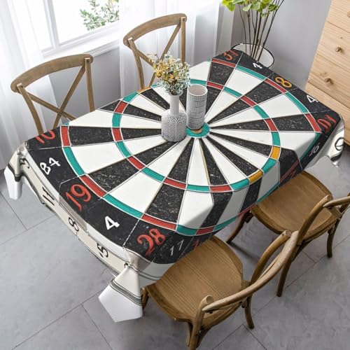 LHDGBNV Dartscheiben-Tischdecken für rechteckige Tische, flecken- und knitterfrei, waschbar, moderne Küchentischdecke für Küche, Esszimmer, Picknick, Party-Dekoration, 140 x 89 cm von LHDGBNV