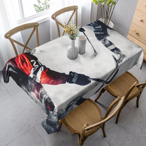 LHDGBNV Eishockey-Tischdecken für rechteckige Tische, flecken- und knitterfrei, waschbar, moderne Küchentischdecke für Küche, Esszimmer, Picknick, Party-Dekoration, 140 x 89 cm LHDGBNV Eishockey-Tischdecken für rechteckige Tische, flecken- und knitterfrei, waschbar, moderne Küchentischdecke für Küche, Esszimmer, Picknick, Party-Dekoration, 140 x 89 cm von LHDGBNV