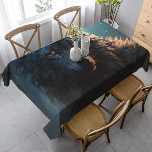 LHDGBNV Fantasy Wolf Tischdecken für rechteckige Tische, flecken- und knitterfrei, waschbar, moderne Küchentischdecke für Küche, Esszimmer, Picknick, Party-Dekoration, 140 x 89 cm LHDGBNV Fantasy Wolf Tischdecken für rechteckige Tische, flecken- und knitterfrei, waschbar, moderne Küchentischdecke für Küche, Esszimmer, Picknick, Party-Dekoration, 140 x 89 cm von LHDGBNV
