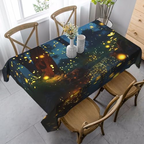 LHDGBNV Fireflies Tischdecken für rechteckige Tische, flecken- und knitterfrei, waschbar, moderne Küchentischdecke für Küche, Esszimmer, Picknick, Party-Dekoration, 140 x 89 cm LHDGBNV Fireflies Tischdecken für rechteckige Tische, flecken- und knitterfrei, waschbar, moderne Küchentischdecke für Küche, Esszimmer, Picknick, Party-Dekoration, 140 x 89 cm von LHDGBNV