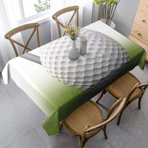 LHDGBNV Golfball-Tischdecken für rechteckige Tische, flecken- und knitterfrei, waschbar, moderne Küchentischdecke für Küche, Esszimmer, Picknick, Party-Dekoration, 140 x 89 cm von LHDGBNV