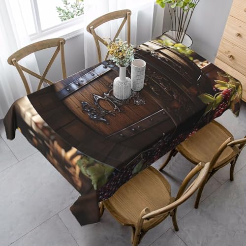 LHDGBNV Rotwein-Tischdecken für rechteckige Tische, flecken- und knitterfrei, waschbar, moderne Küchentischdecke für Küche, Esszimmer, Picknick, Party-Dekoration, 140 x 89 cm von LHDGBNV