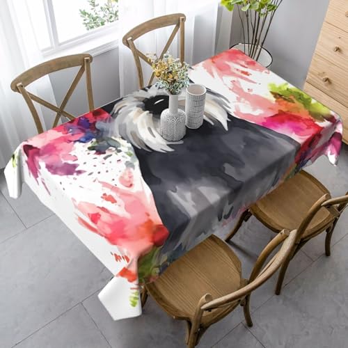 LHDGBNV Schnauzer Tischdecken für rechteckige Tische, flecken- und knitterfrei, waschbar, moderne Küchentischdecke für Küche, Esszimmer, Picknick, Party-Dekoration, 140 x 89 cm LHDGBNV Schnauzer Tischdecken für rechteckige Tische, flecken- und knitterfrei, waschbar, moderne Küchentischdecke für Küche, Esszimmer, Picknick, Party-Dekoration, 140 x 89 cm von LHDGBNV