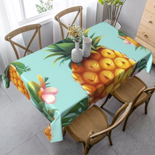 LHDGBNV Tropische Ananas-Tischdecken für rechteckige Tische, flecken- und knitterfrei, waschbar, moderne Küchentischdecke für Küche, Esszimmer, Picknick, Party-Dekoration, 140 x 89 cm LHDGBNV Tropische Ananas-Tischdecken für rechteckige Tische, flecken- und knitterfrei, waschbar, moderne Küchentischdecke für Küche, Esszimmer, Picknick, Party-Dekoration, 140 x 89 cm von LHDGBNV