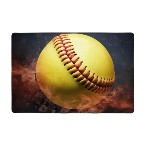 Moderner Teppich, 91,4 x 61 cm, kurzer Plüsch-Teppich, ultraweich, waschbar, rutschfeste Fußmatten, Softball-Überwurf, Teppiche für Wohnzimmer, Schlafzimmer, Büro, Wohnheim, Heimdekoration von LHDGBNV