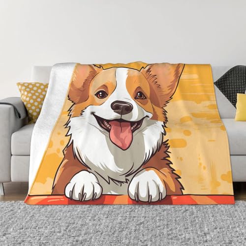 Süße Corgi-Hunde-Überwurfdecke, leicht, superweich, Flanell-Decken, gemütlich, warm, Mikrofleece-Decken, Heimdekoration für Couch, Sofa, Bett, Wohnzimmer, 101,6 x 76,2 cm Süße Corgi-Hunde-Überwurfdecke, leicht, superweich, Flanell-Decken, gemütlich, warm, Mikrofleece-Decken, Heimdekoration für Couch, Sofa, Bett, Wohnzimmer, 101,6 x 76,2 cm von LHDGBNV