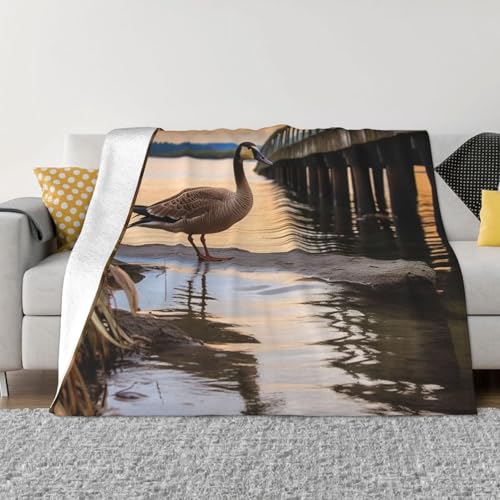 The Bridge Wildgans-Überwurfdecke, leicht, superweich, Flanelldecken, gemütlich, warm, Mikrofleece-Decken, Heimdekoration für Couch, Sofa, Bett, Wohnzimmer, 203 x 152 cm von LHDGBNV
