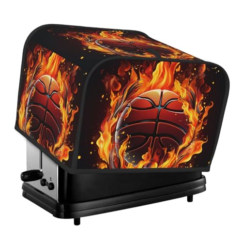 Toaster-Abdeckungen, 4 Scheiben, Basketball-Logo mit Flammen, Brot, Toaster, Ofenabdeckung, staubdicht, waschbar, Küche, kleine Geräte, Backgeschirr, Schutz für Esszimmer, Zuhause, Tischdekoration Toaster-Abdeckungen, 4 Scheiben, Basketball-Logo mit Flammen, Brot, Toaster, Ofenabdeckung, staubdicht, waschbar, Küche, kleine Geräte, Backgeschirr, Schutz für Esszimmer, Zuhause, Tischdekoration von LHDGBNV