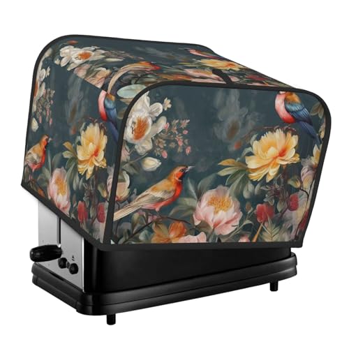 Toaster-Abdeckungen, 4 Scheiben, Blumen, Vögel, Brot, Toaster, Ofenabdeckung, staubdicht, waschbar, Küche, kleine Geräte, Backgeschirr, Schutz für Esszimmer, Zuhause, Tischdekoration, Geschenke von LHDGBNV