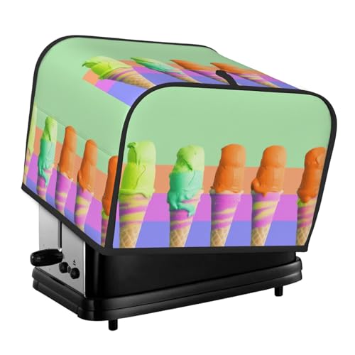 Toaster-Abdeckungen, 4 Scheiben, Eiscreme, Regenbogen-Farbverlauf, Brot, Toaster, Ofen, staubdicht, waschbar, Küche, kleine Geräte, Backgeschirr, Schutz für Esszimmer, Zuhause, Tischdekoration Toaster-Abdeckungen, 4 Scheiben, Eiscreme, Regenbogen-Farbverlauf, Brot, Toaster, Ofen, staubdicht, waschbar, Küche, kleine Geräte, Backgeschirr, Schutz für Esszimmer, Zuhause, Tischdekoration von LHDGBNV