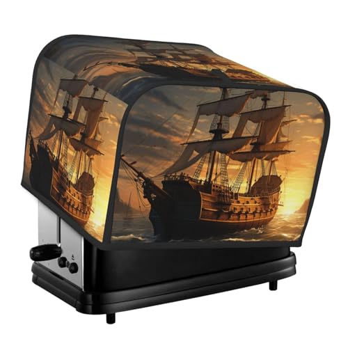 Toaster-Abdeckungen, 4 Scheiben, Fantasie-Piratenschiff, Brot, Toaster, Ofenabdeckung, staubdicht, waschbar, Küche, kleine Geräte, Backgeschirr, Schutz für Esszimmer, Zuhause, Tischdekoration Toaster-Abdeckungen, 4 Scheiben, Fantasie-Piratenschiff, Brot, Toaster, Ofenabdeckung, staubdicht, waschbar, Küche, kleine Geräte, Backgeschirr, Schutz für Esszimmer, Zuhause, Tischdekoration von LHDGBNV