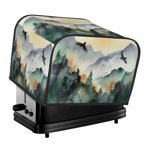 Toaster-Abdeckungen, 4 Scheiben, Motiv: Bergvögel, Aquarell, Brot, Toaster, Ofen, staubdicht, waschbar, Küche, kleine Geräte, Backgeschirr, Schutz für Esszimmer, Zuhause, Tischdekoration, Geschenke Toaster-Abdeckungen, 4 Scheiben, Motiv: Bergvögel, Aquarell, Brot, Toaster, Ofen, staubdicht, waschbar, Küche, kleine Geräte, Backgeschirr, Schutz für Esszimmer, Zuhause, Tischdekoration, Geschenke von LHDGBNV