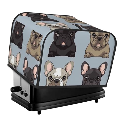 Toaster-Abdeckungen, 4 Scheiben, französische Bulldogge, Brot, Toaster, Ofen, staubdicht, waschbar, Küche, kleine Geräte, Backgeschirr, Schutz für Esszimmer, Zuhause, Tischdekoration, Geschenke Toaster-Abdeckungen, 4 Scheiben, französische Bulldogge, Brot, Toaster, Ofen, staubdicht, waschbar, Küche, kleine Geräte, Backgeschirr, Schutz für Esszimmer, Zuhause, Tischdekoration, Geschenke von LHDGBNV