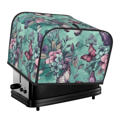 Toaster-Abdeckungen, 4 Scheiben, mintgrün, Schmetterling, Brot, Toaster, Ofen, staubdicht, waschbar, Küche, kleine Geräte, Backgeschirr, Schutz für Esszimmer, Zuhause, Tischdekoration, Geschenke von LHDGBNV