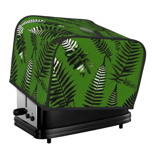 Toaster-Abdeckungen, 4 Scheiben, natürliche Pflanzen-Silhouette, Farnblätter, Brot, Toaster, Ofenabdeckung, staubdicht, waschbar, Küche, kleine Geräte, Backgeschirr, Schutz für Esszimmer, Zuhause von LHDGBNV