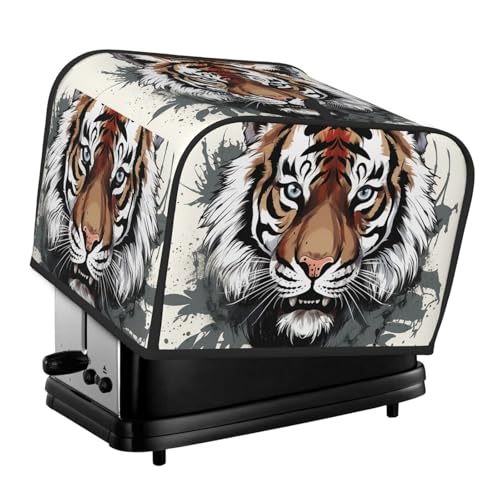 Toaster-Abdeckungen, 4 Scheiben, schwarz und weiß, Kritzelei-Tiger-Brot-Toaster-Ofenabdeckung, staubdicht, waschbar, Küche, kleine Geräte, Backgeschirr-Schutz für Esszimmer, Zuhause, Tischdekoration Toaster-Abdeckungen, 4 Scheiben, schwarz und weiß, Kritzelei-Tiger-Brot-Toaster-Ofenabdeckung, staubdicht, waschbar, Küche, kleine Geräte, Backgeschirr-Schutz für Esszimmer, Zuhause, Tischdekoration von LHDGBNV