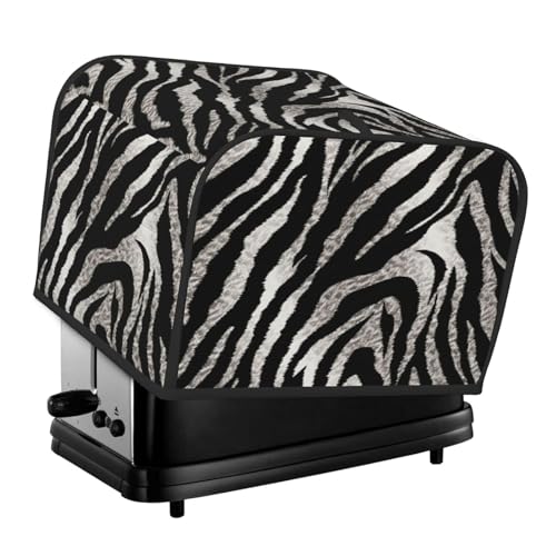 Toaster-Abdeckungen, 4 Scheiben, schwarz-weiß, Zebramuster, Brot, Toaster, Ofen, staubdicht, waschbar, Küche, kleine Geräte, Backgeschirr, Schutz für Esszimmer, Zuhause, Tischdekoration, Geschenke von LHDGBNV