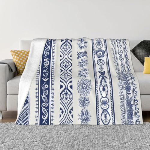 Überwurfdecke, bestickt, leicht, superweich, gemütlich, warm, Mikrofleece, Heimdekoration, für Couch, Sofa, Bett, Wohnzimmer, 101,6 x 76,2 cm, Blau Überwurfdecke, bestickt, leicht, superweich, gemütlich, warm, Mikrofleece, Heimdekoration, für Couch, Sofa, Bett, Wohnzimmer, 101,6 x 76,2 cm, Blau von LHDGBNV