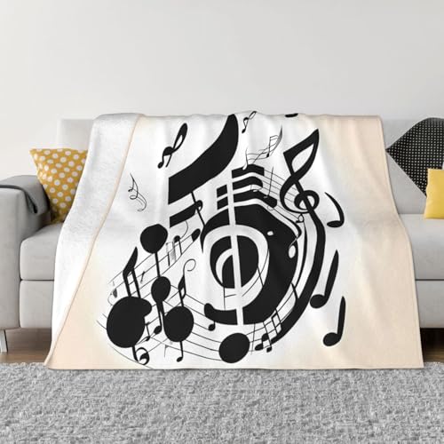 Überwurfdecke mit Musiknoten, leicht, superweich, gemütlich, warm, Mikrofleece-Decken, Heimdekoration für Couch, Sofa, Bett, Wohnzimmer, 101,6 x 76,2 cm Überwurfdecke mit Musiknoten, leicht, superweich, gemütlich, warm, Mikrofleece-Decken, Heimdekoration für Couch, Sofa, Bett, Wohnzimmer, 101,6 x 76,2 cm von LHDGBNV