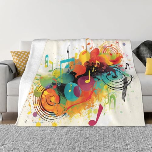 Überwurfdecke mit abstraktem Musikmotiv, leicht, superweich, Flanelldecken, gemütlich, warm, Mikrofleece-Decken, Heimdekoration für Couch, Sofa, Bett, Wohnzimmer, 203 x 152 cm Überwurfdecke mit abstraktem Musikmotiv, leicht, superweich, Flanelldecken, gemütlich, warm, Mikrofleece-Decken, Heimdekoration für Couch, Sofa, Bett, Wohnzimmer, 203 x 152 cm von LHDGBNV