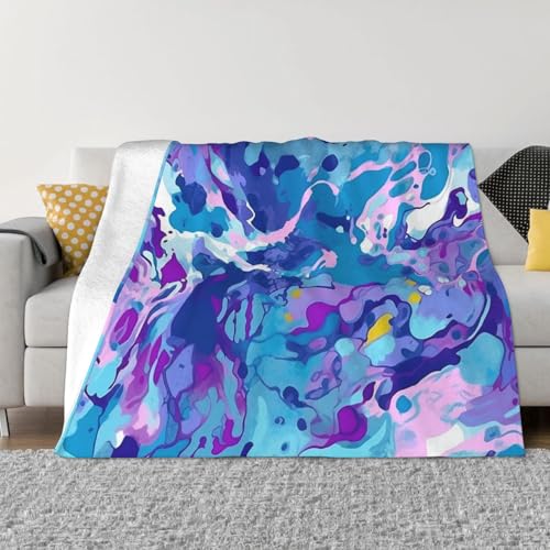Überwurfdecke mit gemischten Mustern, leicht, superweich, gemütlich, warm, Mikrofleece-Decken, Heimdekoration für Couch, Sofa, Bett, Wohnzimmer, 152,4 x 127,7 cm, Violett und Blau Überwurfdecke mit gemischten Mustern, leicht, superweich, gemütlich, warm, Mikrofleece-Decken, Heimdekoration für Couch, Sofa, Bett, Wohnzimmer, 152,4 x 127,7 cm, Violett und Blau von LHDGBNV